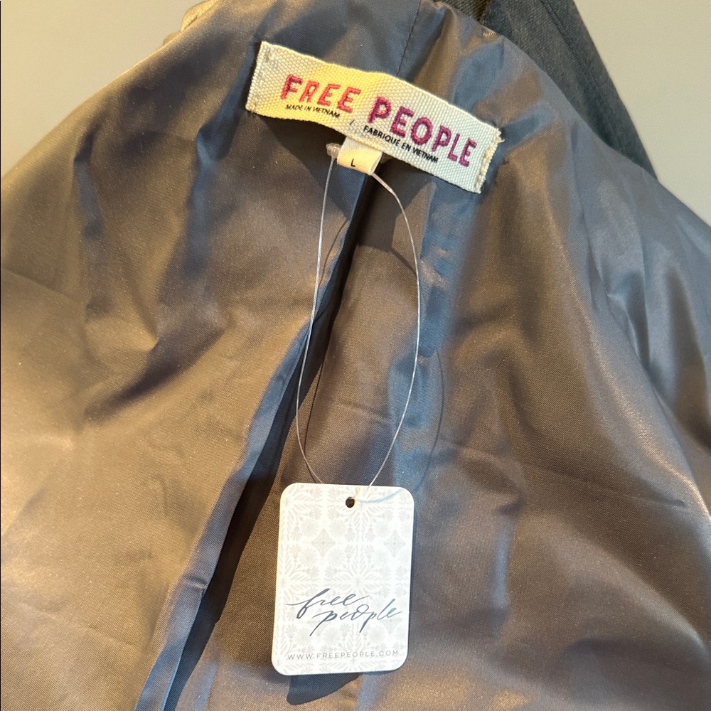 Free People Gray Belted Longline Trench Coat | NWT | Size Large - Picture 7 of 10